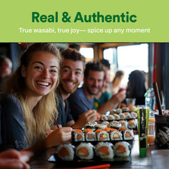 WASABI-O being squeezed onto sushi demonstrating precise heat control benefit