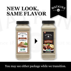 Watkins poured brown gravy close-up displaying rich texture and quick-serve appeal