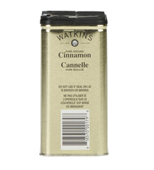 Watkins open tin top view with cinnamon visible for freshness benefit