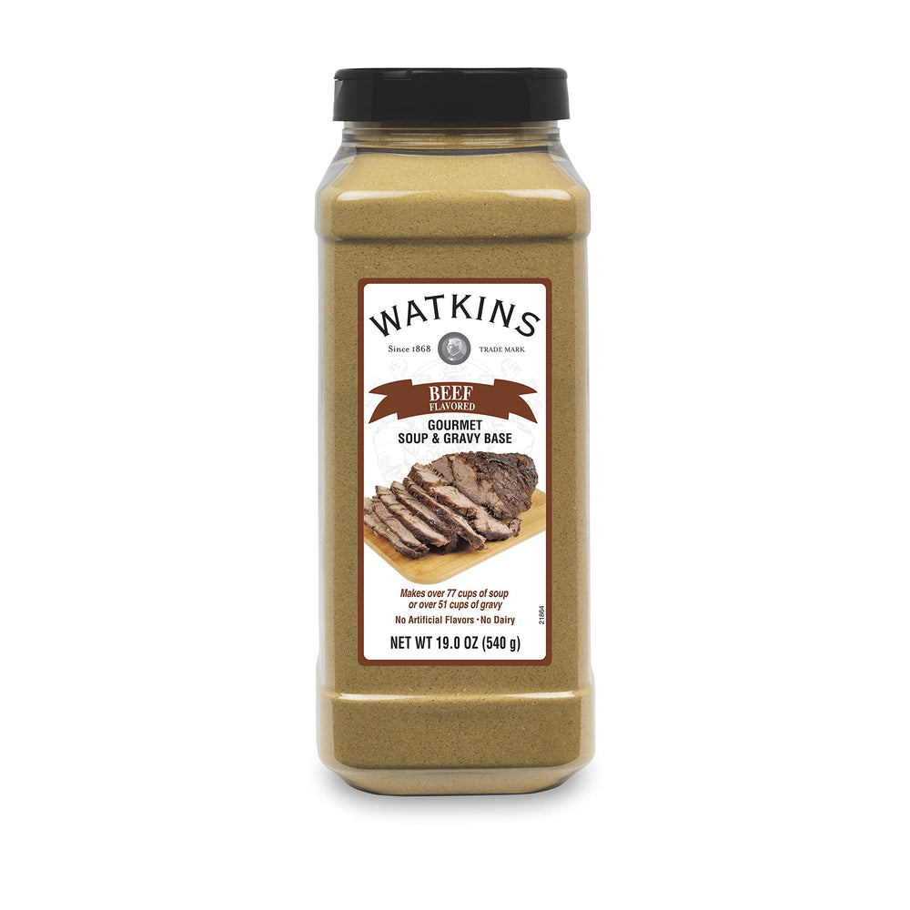 Watkins front label showing product identity and easy pantry use