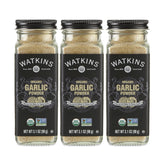Watkins front view of garlic powder jar showing brand and size benefit