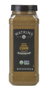 Watkins ground cumin front bottle showing size and brand for pantry stocking