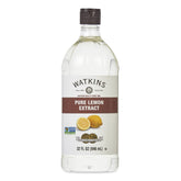 Watkins bottle front view showing product and size for pantry convenience