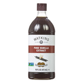 Watkins bottle front label showing 16 oz and premium vanilla benefit