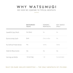 和つむぎ ingredients ayu bonito kelp arranged to show authentic dashi origins benefit
