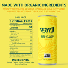 Wavii opened can over ice illustrating chilled refreshment ready to drink