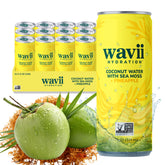 Wavii front can shot showing clean organic packaging and refreshing look