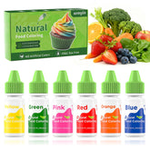 Wayin front packaging of six plant-based food coloring bottles shows full set and benefits