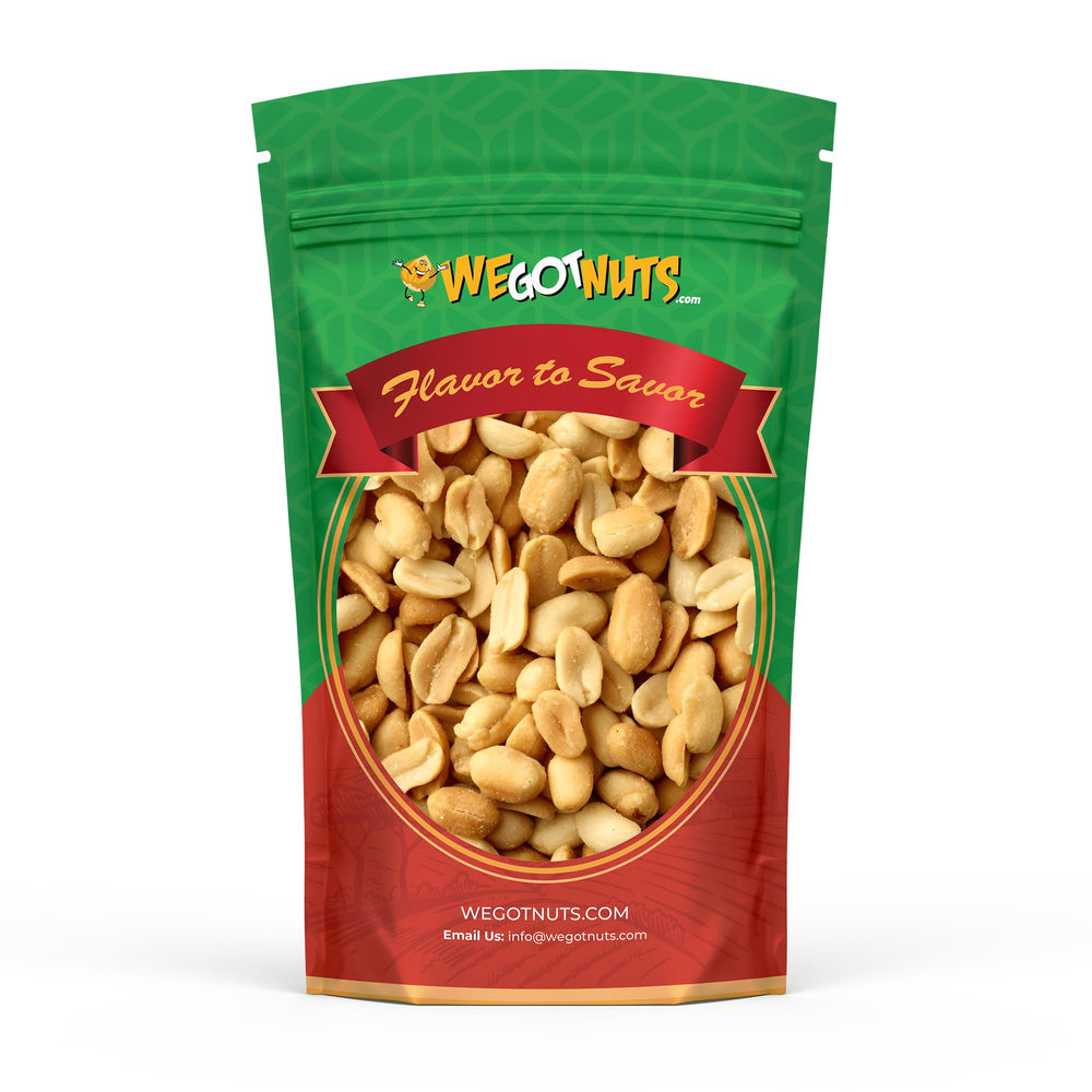We Got Nuts front of 5 lb bulk bag showing label and product benefit