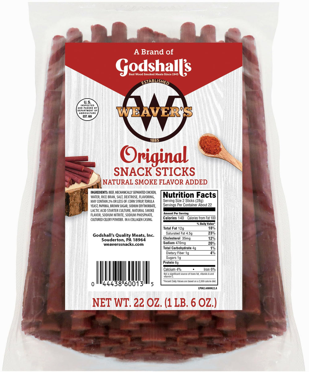 WEAVER'S front packaging 22oz bag showing 44 sticks and value savings