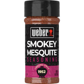 Weber bottle front packaging showing mesquite seasoning benefits