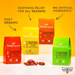 Wedderspoon drops held in hand illustrating portable, on-the-go convenience