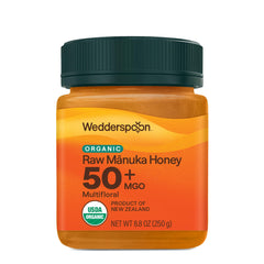 Wedderspoon front jar view showing organic label and clean packaging benefit
