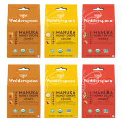 Wedderspoon front packaging showing variety pack and organic label benefits
