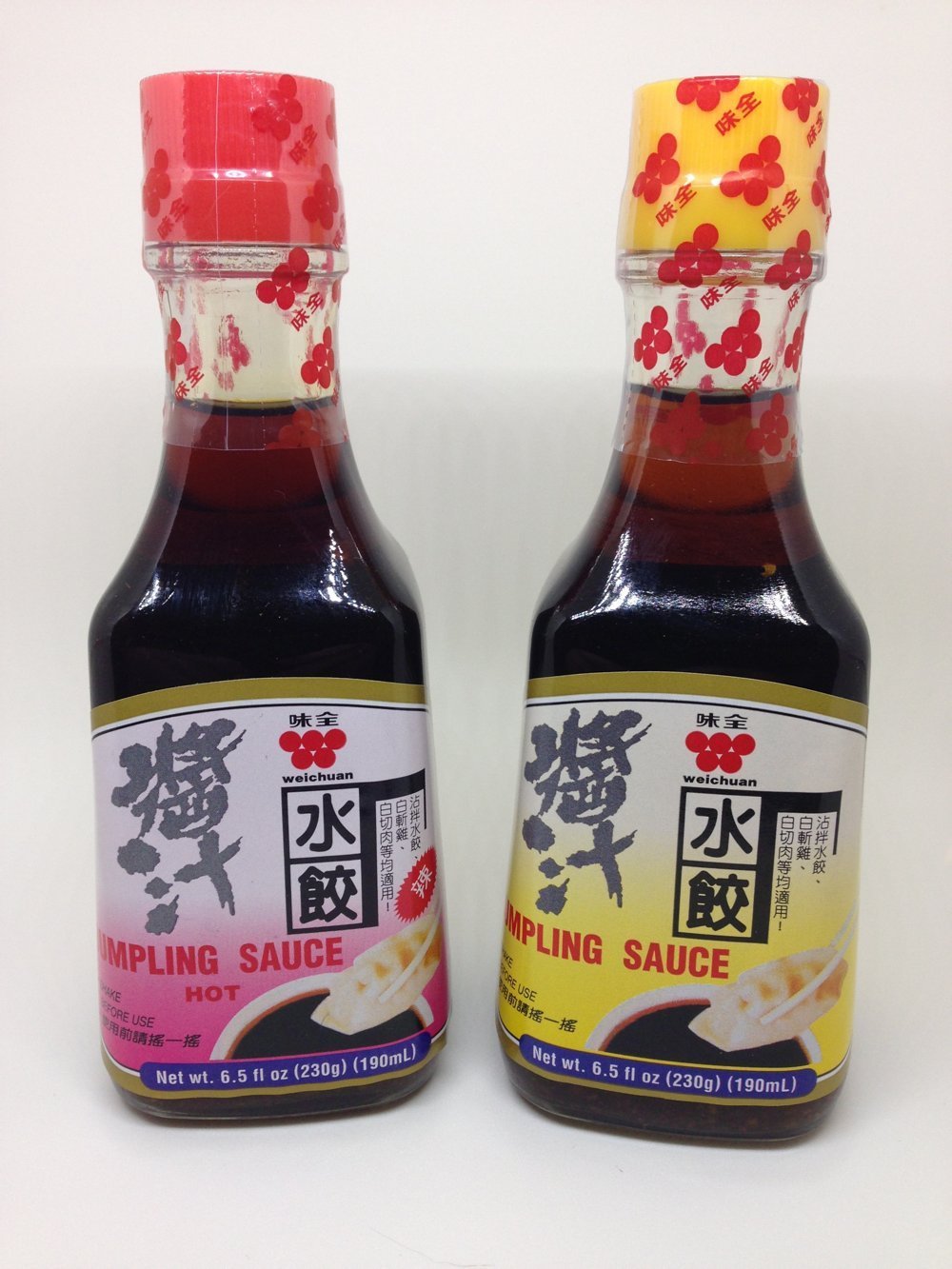 WEICHUAN front packaging showing both hot and regular bottles and quick dipping convenience