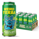 WEIRD can front packaging showing Mystical Mint for recognizable shelf visibility