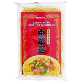 Wel-Pac front packaging showing 6 oz chow mein pack and cooking info for quick meals