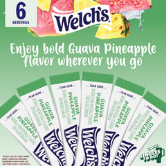 SINGLES TO GO! Welch's mixed guava pineapple drink in clear bottle for refreshing taste