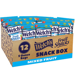 Welch's front packaging showing mixed fruit bags and clear branding benefits portioning