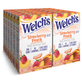 SINGLES TO GO! Welch's front packaging showing strawberry peach mix and 72 packets for convenience
