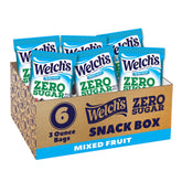 Welch's front box showing zero sugar mixed fruit packs and portable convenience