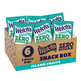 Welch's front packaging showing Island Fruits flavor and zero sugar benefit