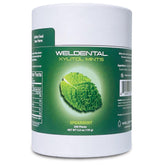 WELdental spearmint tube front view showing cardboard refill packaging and clear branding benefit