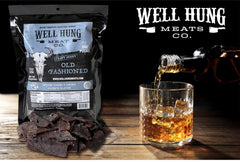 Well Hung open resealable bag showing jerky pieces and convenience for storage