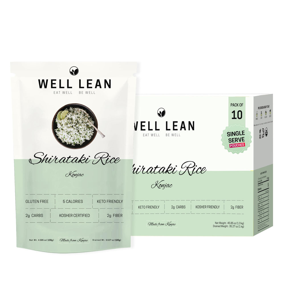 Well Lean front packaging showing 10 pouches and product benefits for low calories