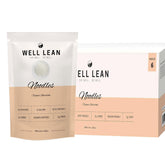 Well Lean front packaging showing 6-pack and serving information for convenience