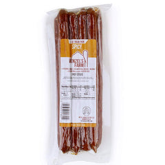 Wenzel's Farm front pack showing spicy snack sticks and value pack benefit