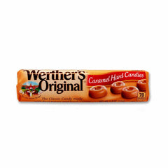 Werther's Original close-up of candy texture highlighting smooth butterscotch appearance