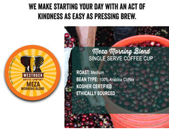 Westrock Coffee Company beans next to brewed cup illustrating rich aroma and flavor
