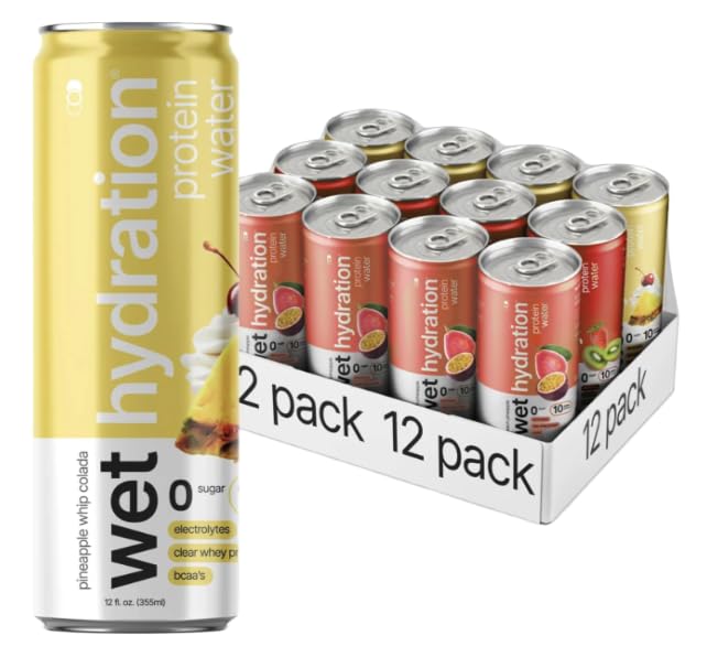 WET HYDRATION variety pack front view showing three flavor cans and branding benefit portability