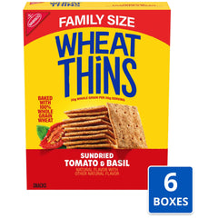 Wheat Thins crackers topped with goat cheese, basil for easy entertaining