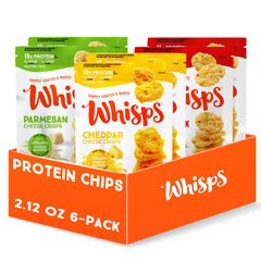 Whisps front packaging six-pack showing variety and convenience