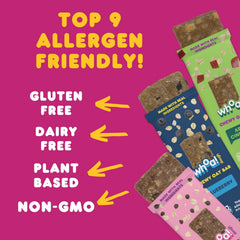 WHOA! DOUGH Blueberry bar detail with fruit pieces highlighted for natural sweetness