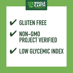 Whole Earth scoop measuring granules for recipe accuracy and convenient portioning
