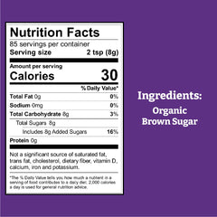 Wholesome sugar used in baking with cookie showing rich browning benefit
