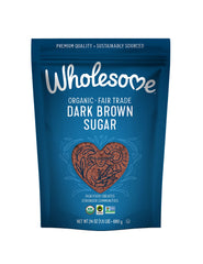 Wholesome front packaging showing product and Fair Trade benefits
