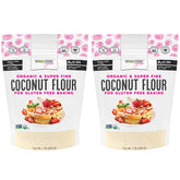 Wholesome Yum front packaging showing organic coconut flour and two-pack benefit