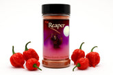 Wicked Reaper front label on 2 oz jar showing bold brand and heat, clear identification