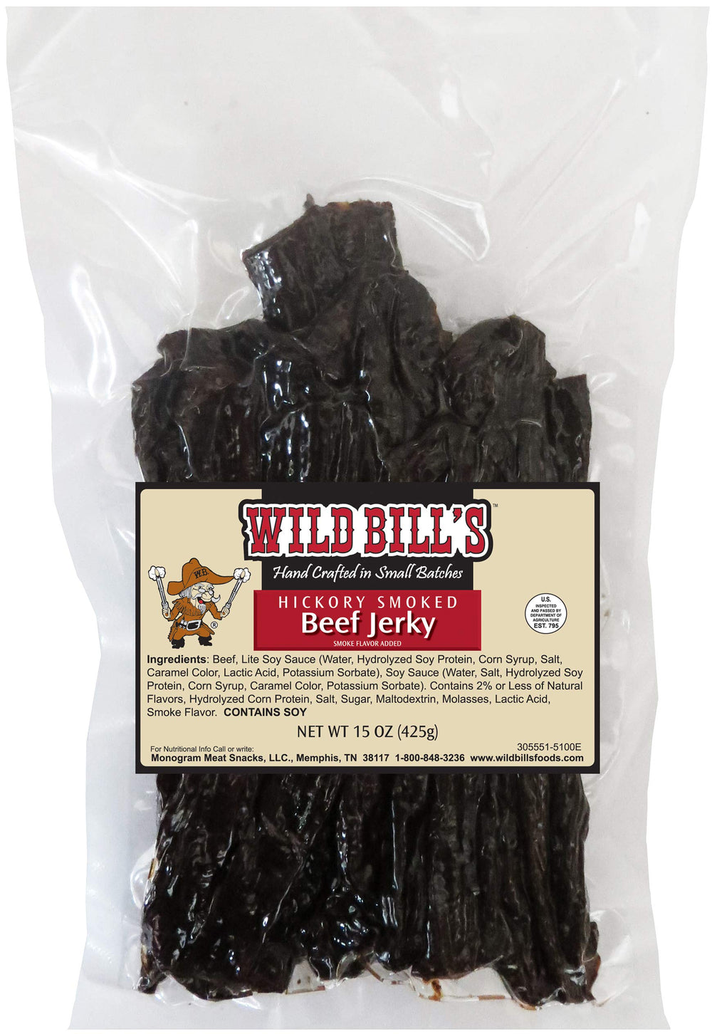 Wild Bill's front packaging showing 15oz bag and bold branding benefit: value pack