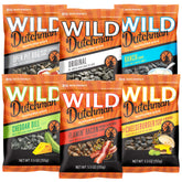 Wild Dutchman front packaging showing six-flavor variety pack for convenient snacking