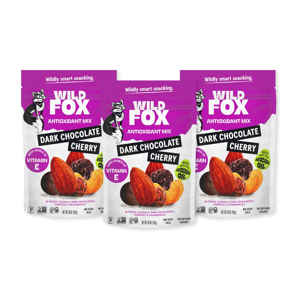 Wild Fox front packaging showing three 10oz bags and brand benefit