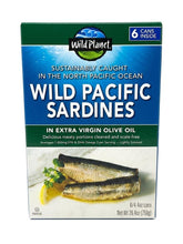 Wild Planet front can pack showing label and olive oil for pantry convenience