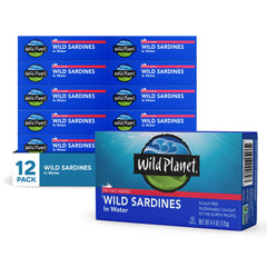 Wild Planet front can showing label and benefits for pantry convenience