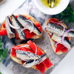 Wild Planet sardines on toast with lemon, quick protein snack idea