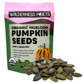 Wilderness Poets front packaging showing 2 lb organic Styrian pumpkin seeds