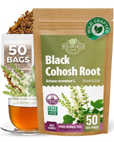 WILDFIELD HERBS boxed front view showing 50 tea bags and brand benefit freshness
